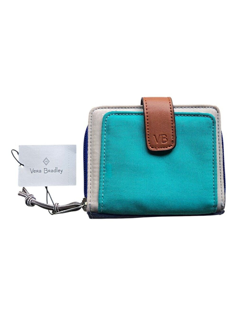 Vera Bradley Lighten Up Pocket Cool Lagoon Women’s RFID Protection Wallet